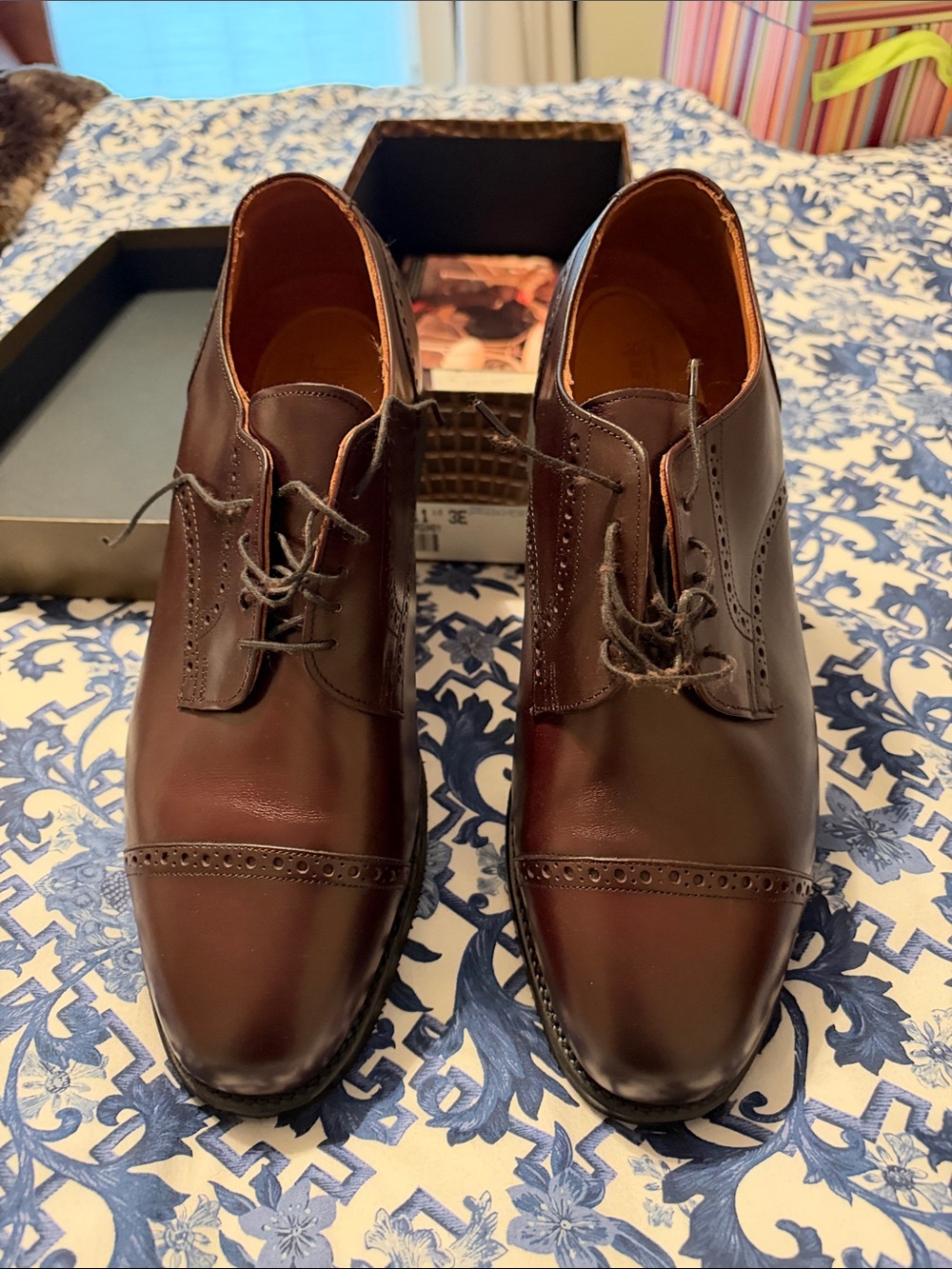 Classic Allen Edmonds Men's Cap-Toe Brogue Oxfords in Dark Brown